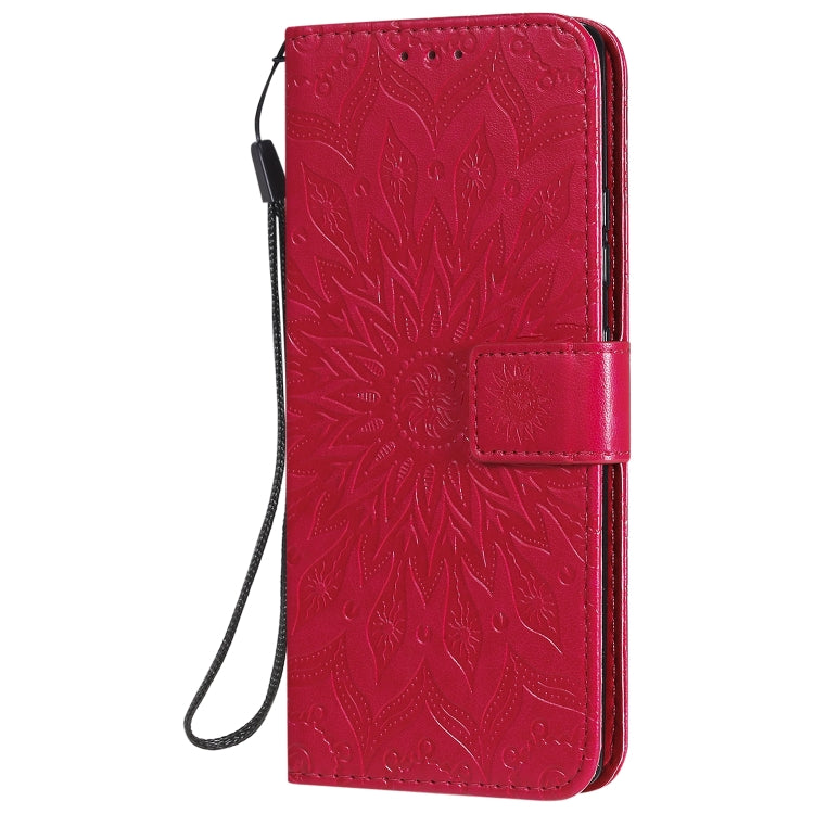 For Samsung Galaxy A71 5G Embossed Sunflower Pattern Horizontal Flip PU Leather Case with Holder & Card Slots & Wallet & Lanyard