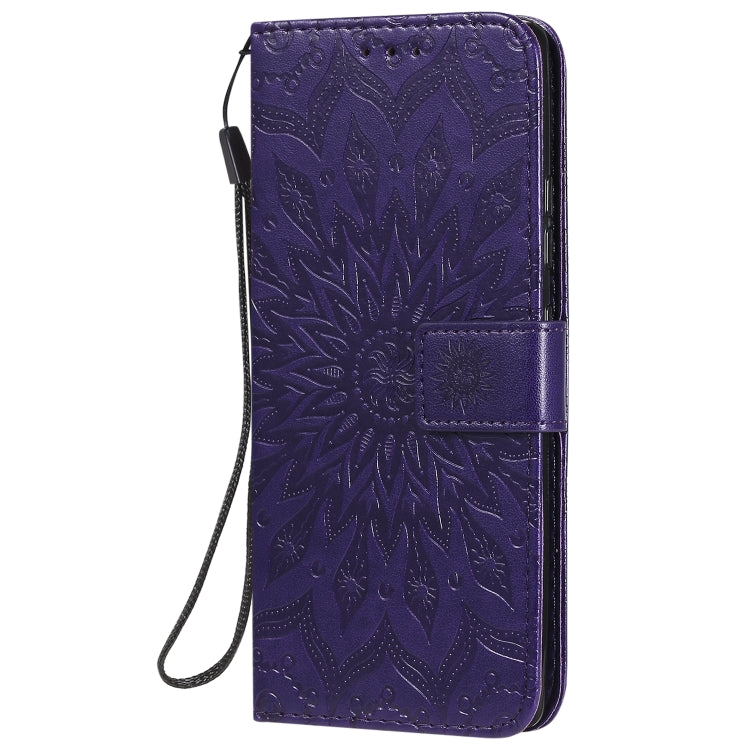 For Samsung Galaxy A71 5G Embossed Sunflower Pattern Horizontal Flip PU Leather Case with Holder & Card Slots & Wallet & Lanyard