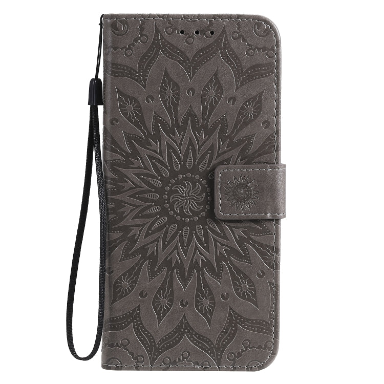 For Samsung Galaxy A11 Embossed Sunflower Pattern Horizontal Flip PU Leather Case with Holder & Card Slots & Wallet & Lanyard