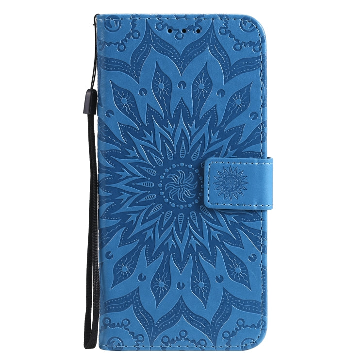For Samsung Galaxy A11 Embossed Sunflower Pattern Horizontal Flip PU Leather Case with Holder & Card Slots & Wallet & Lanyard
