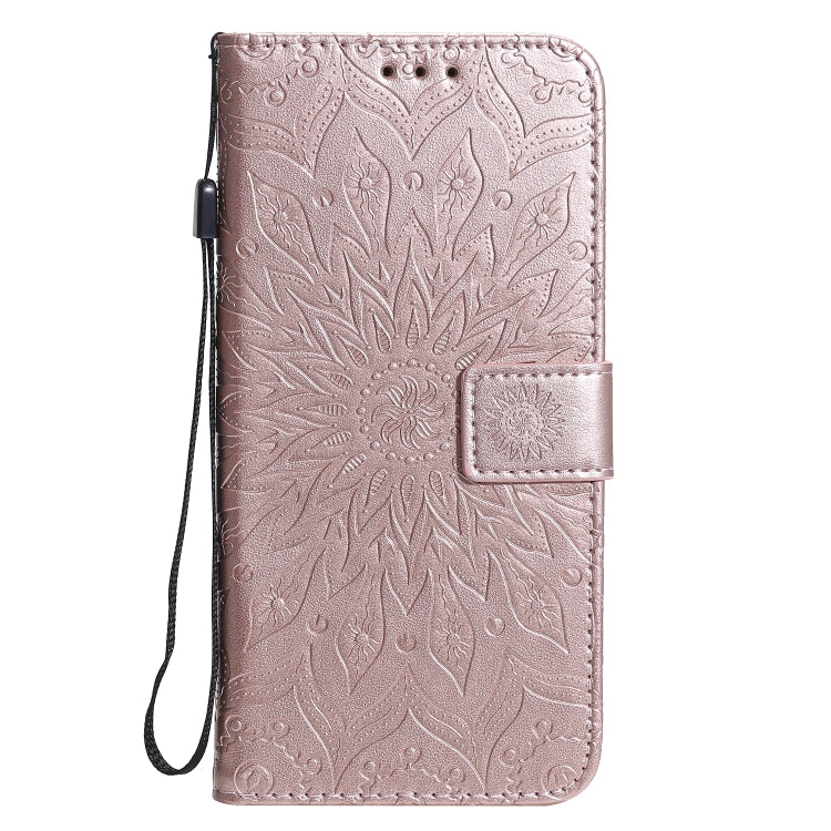 For Samsung Galaxy A11 Embossed Sunflower Pattern Horizontal Flip PU Leather Case with Holder & Card Slots & Wallet & Lanyard