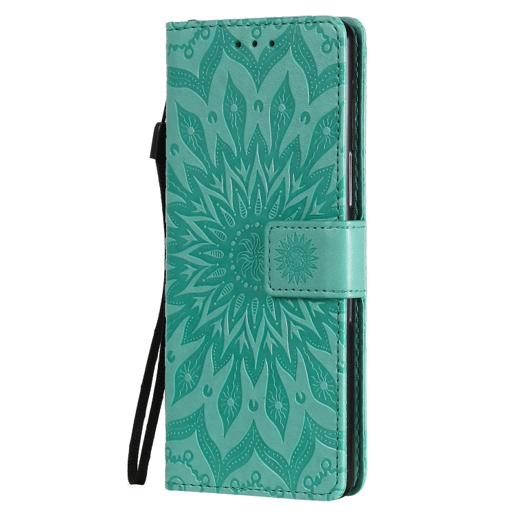 For Sony Xperia L4 Embossed Sunflower Pattern Horizontal Flip PU Leather Case with Holder & Card Slots & Wallet & Lanyard