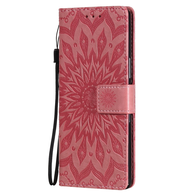 For Sony Xperia L4 Embossed Sunflower Pattern Horizontal Flip PU Leather Case with Holder & Card Slots & Wallet & Lanyard