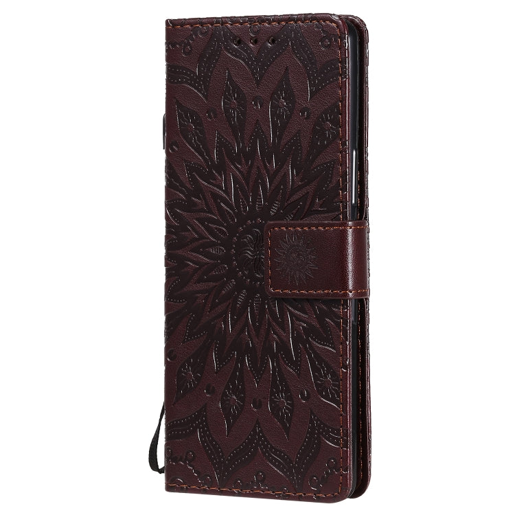 For Sony Xperia L4 Embossed Sunflower Pattern Horizontal Flip PU Leather Case with Holder & Card Slots & Wallet & Lanyard