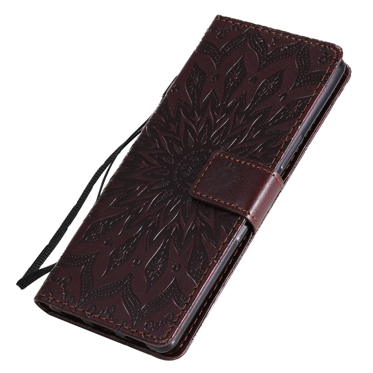 For Sony Xperia L4 Embossed Sunflower Pattern Horizontal Flip PU Leather Case with Holder & Card Slots & Wallet & Lanyard