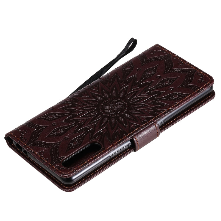 For Sony Xperia L4 Embossed Sunflower Pattern Horizontal Flip PU Leather Case with Holder & Card Slots & Wallet & Lanyard