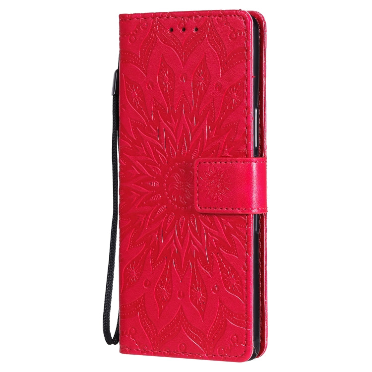 For Sony Xperia L4 Embossed Sunflower Pattern Horizontal Flip PU Leather Case with Holder & Card Slots & Wallet & Lanyard