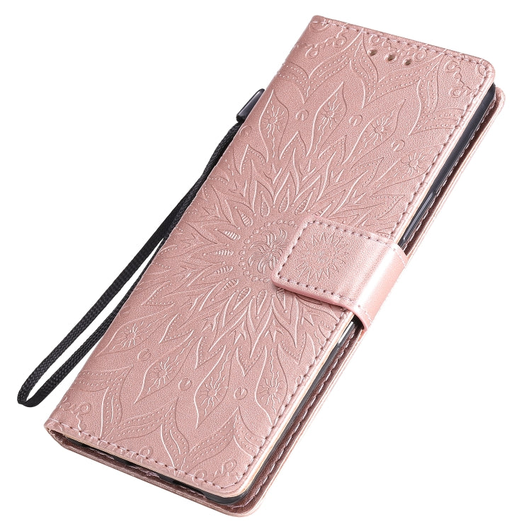 For Sony Xperia L4 Embossed Sunflower Pattern Horizontal Flip PU Leather Case with Holder & Card Slots & Wallet & Lanyard