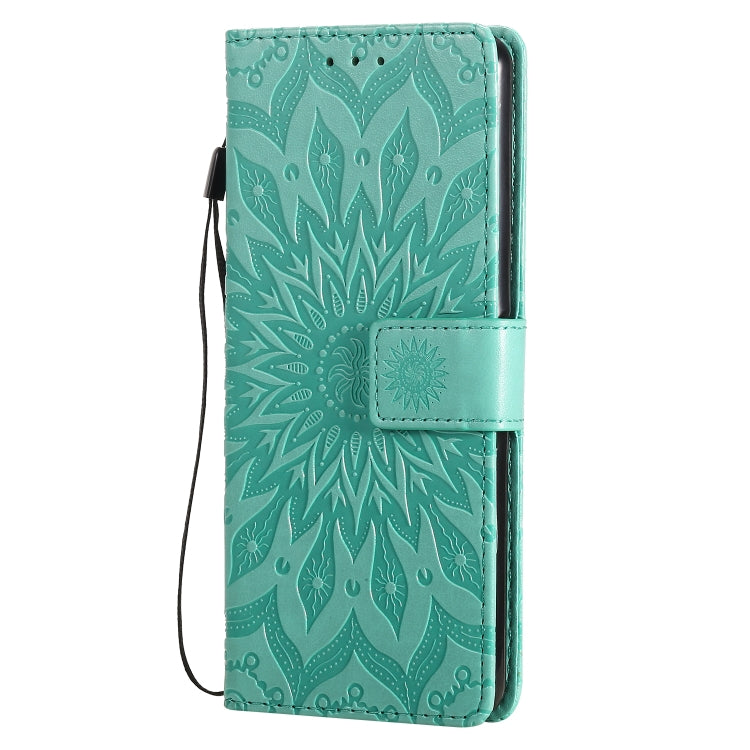 For Sony Xperia 10 II Embossed Sunflower Pattern Horizontal Flip PU Leather Case with Holder & Card Slots & Wallet & Lanyard