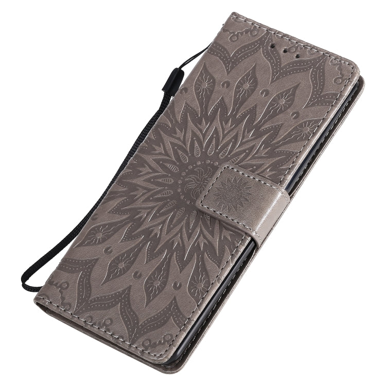 For Sony Xperia 10 II Embossed Sunflower Pattern Horizontal Flip PU Leather Case with Holder & Card Slots & Wallet & Lanyard
