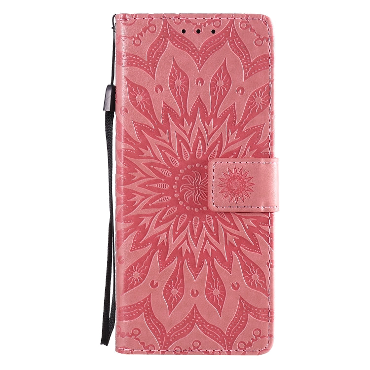 For Sony Xperia 10 II Embossed Sunflower Pattern Horizontal Flip PU Leather Case with Holder & Card Slots & Wallet & Lanyard