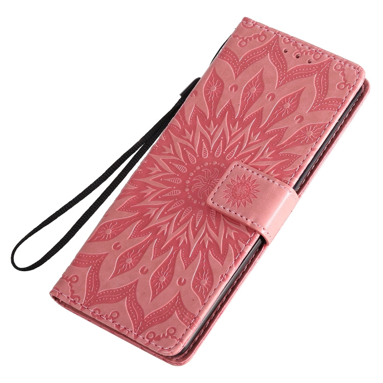 For Sony Xperia 10 II Embossed Sunflower Pattern Horizontal Flip PU Leather Case with Holder & Card Slots & Wallet & Lanyard