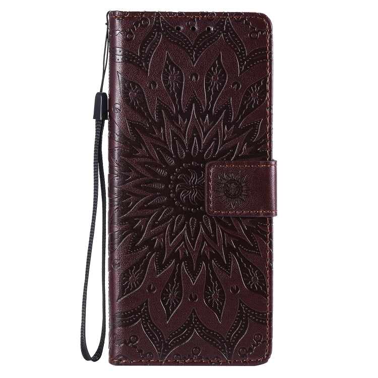 For Sony Xperia 10 II Embossed Sunflower Pattern Horizontal Flip PU Leather Case with Holder & Card Slots & Wallet & Lanyard