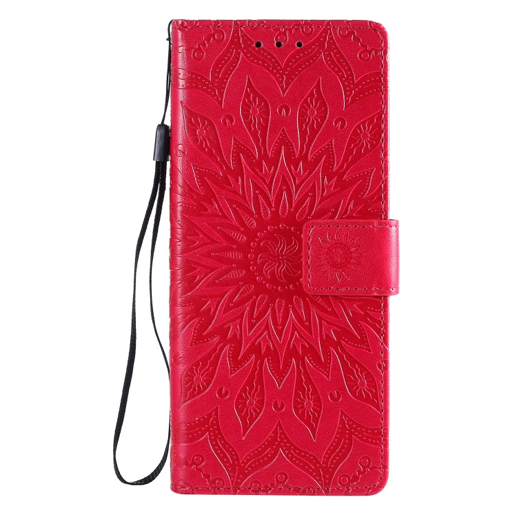 For Sony Xperia 10 II Embossed Sunflower Pattern Horizontal Flip PU Leather Case with Holder & Card Slots & Wallet & Lanyard