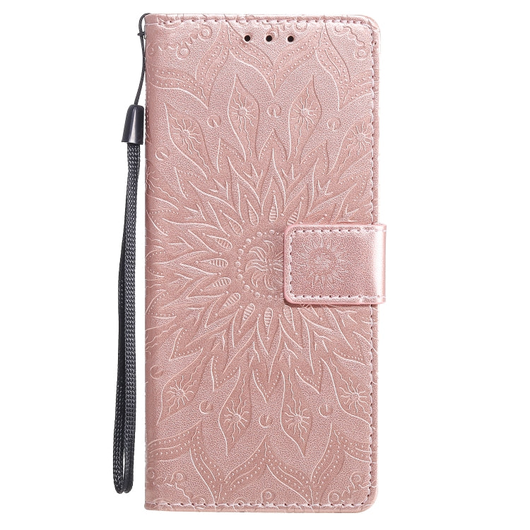 For Sony Xperia 10 II Embossed Sunflower Pattern Horizontal Flip PU Leather Case with Holder & Card Slots & Wallet & Lanyard