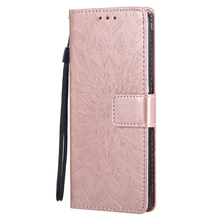 For Sony Xperia 10 II Embossed Sunflower Pattern Horizontal Flip PU Leather Case with Holder & Card Slots & Wallet & Lanyard