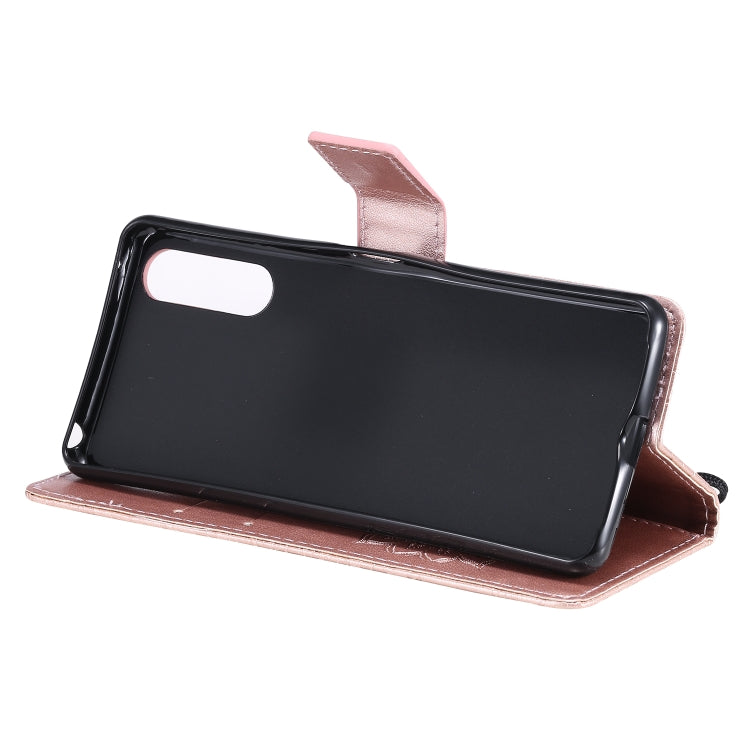 For Sony Xperia 10 II Embossed Sunflower Pattern Horizontal Flip PU Leather Case with Holder & Card Slots & Wallet & Lanyard