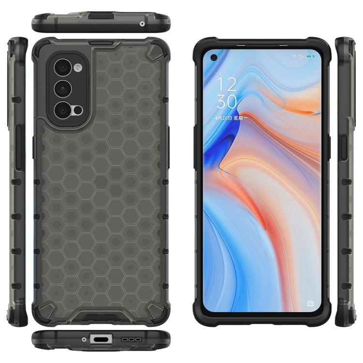 For OPPO Reno4 Pro 5G Shockproof Honeycomb PC + TPU Protective Case