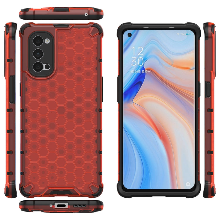 For OPPO Reno4 Pro 5G Shockproof Honeycomb PC + TPU Protective Case