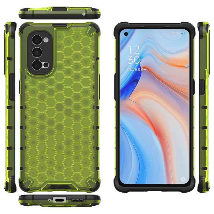 For OPPO Reno4 Pro 5G Shockproof Honeycomb PC + TPU Protective Case