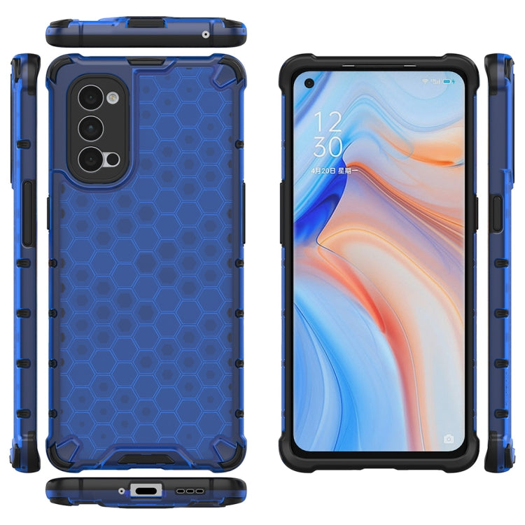 For OPPO Reno4 Pro 5G Shockproof Honeycomb PC + TPU Protective Case