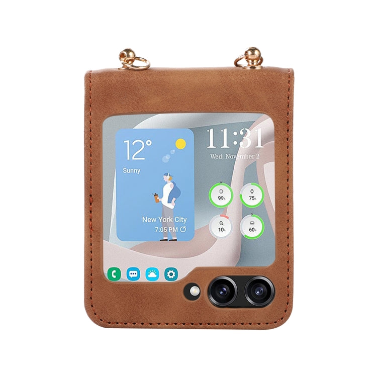 For Samsung Galaxy Z Flip5 Diamond Lattice Folding Leather Phone Case
