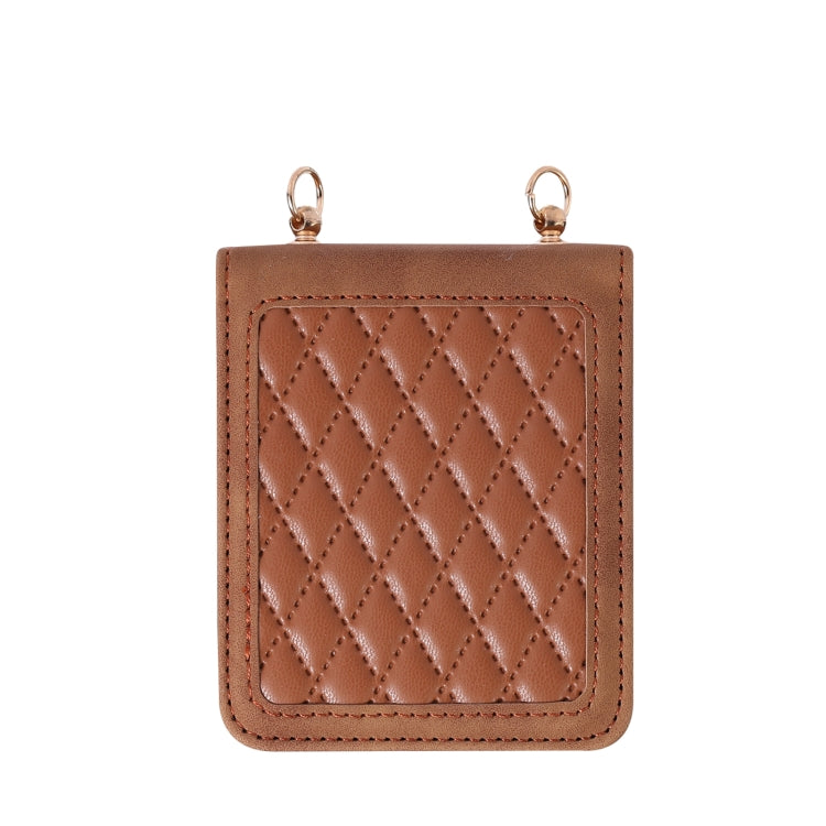 For Samsung Galaxy Z Flip5 Diamond Lattice Folding Leather Phone Case