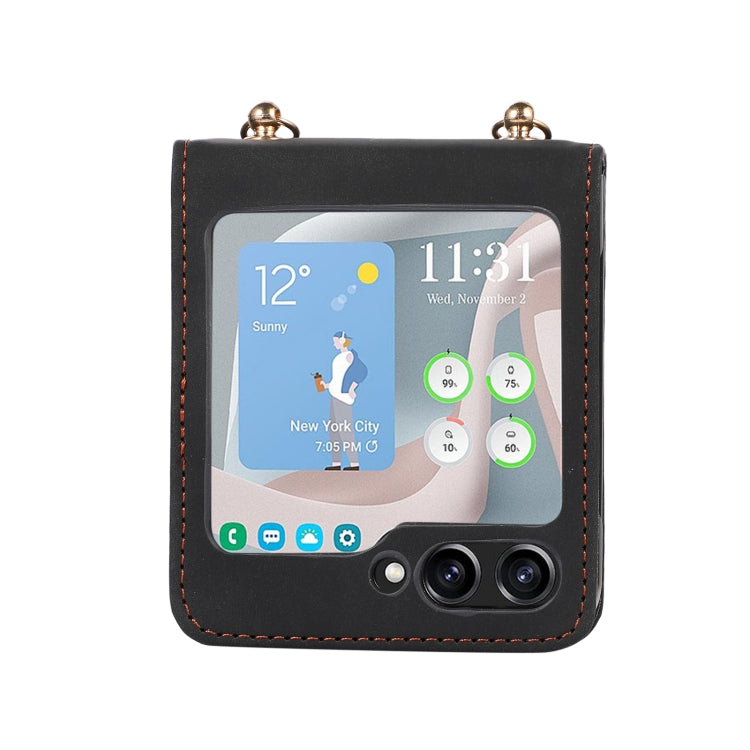 For Samsung Galaxy Z Flip5 Diamond Lattice Folding Leather Phone Case
