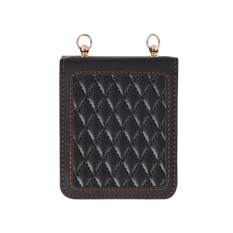 For Samsung Galaxy Z Flip5 Diamond Lattice Folding Leather Phone Case