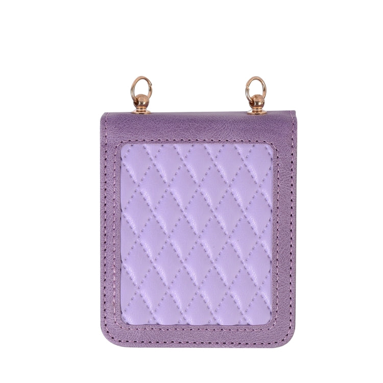 For Samsung Galaxy Z Flip5 Diamond Lattice Folding Leather Phone Case