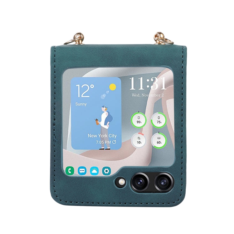 For Samsung Galaxy Z Flip5 Diamond Lattice Folding Leather Phone Case