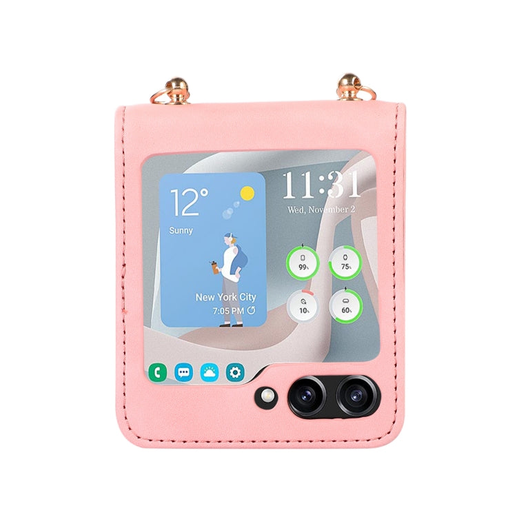 For Samsung Galaxy Z Flip5 Diamond Lattice Folding Leather Phone Case