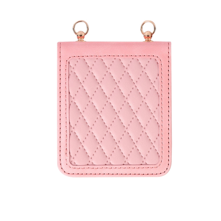 For Samsung Galaxy Z Flip5 Diamond Lattice Folding Leather Phone Case