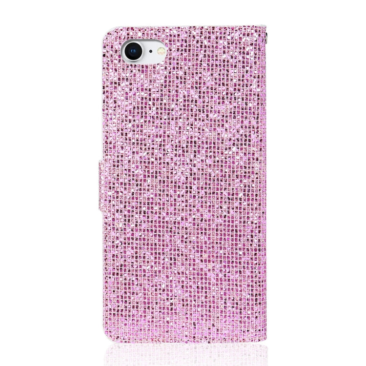 For iPhone 8 / 7 Glitter Powder Horizontal Flip Leather Case with Card Slots & Holder & Lanyard