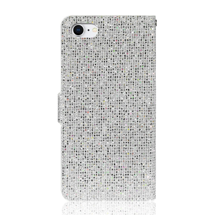 For iPhone 8 / 7 Glitter Powder Horizontal Flip Leather Case with Card Slots & Holder & Lanyard