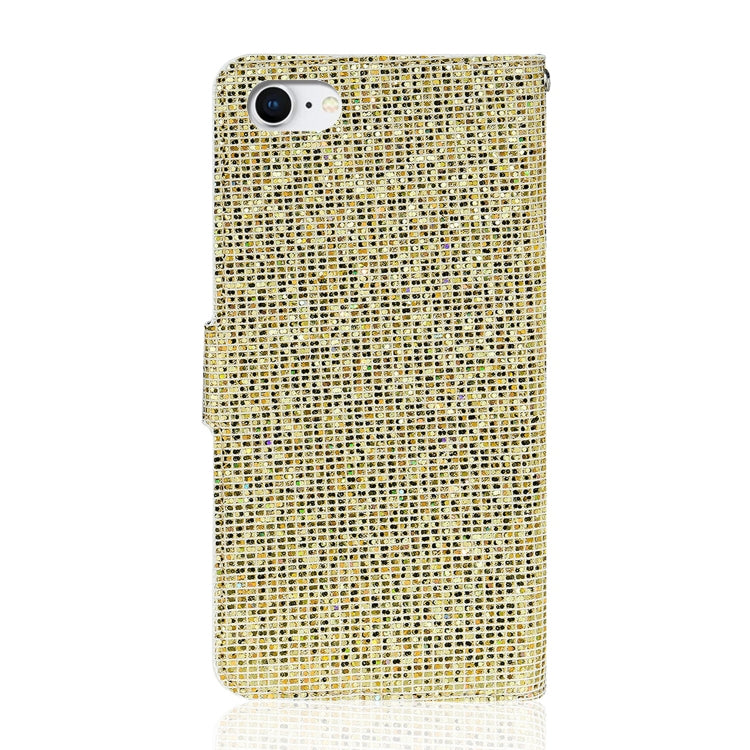 For iPhone 8 / 7 Glitter Powder Horizontal Flip Leather Case with Card Slots & Holder & Lanyard