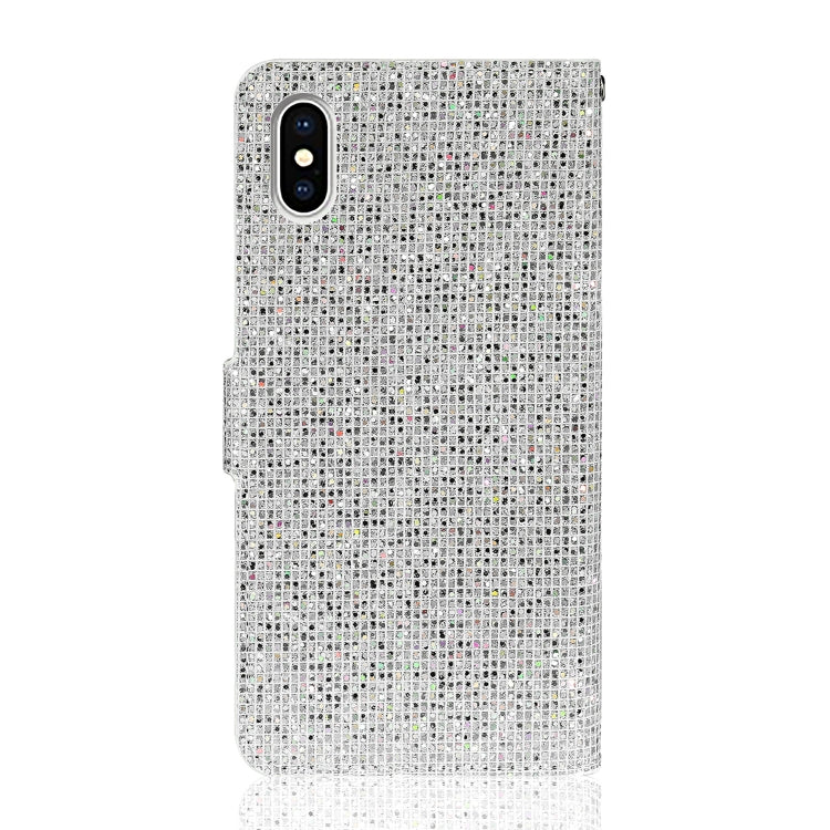 For iPhone XS  Max Glitter Powder Horizontal Flip Leather Case with Card Slots & Holder & Lanyard