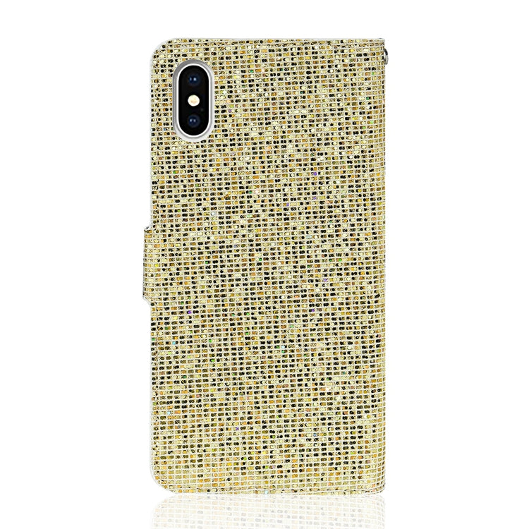 For iPhone XS  Max Glitter Powder Horizontal Flip Leather Case with Card Slots & Holder & Lanyard