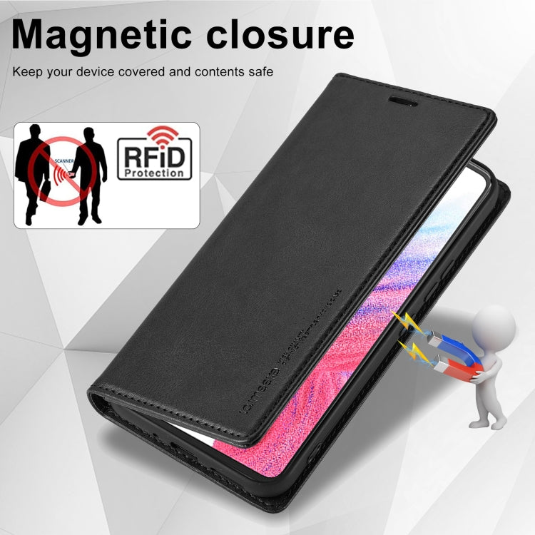 For Samsung Galaxy S23 FE 5G LC.IMEEKE RFID Anti-theft Leather Phone Case