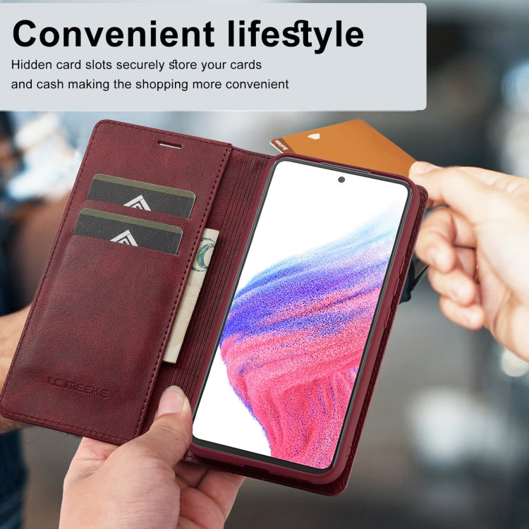 For Samsung Galaxy S23 FE 5G LC.IMEEKE RFID Anti-theft Leather Phone Case