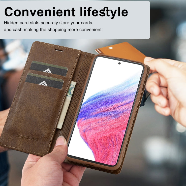 For Samsung Galaxy S23 FE 5G LC.IMEEKE RFID Anti-theft Leather Phone Case