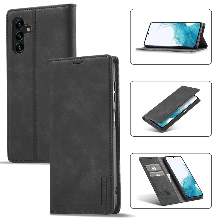 For Samsung Galaxy S23 FE 5G LC.IMEEKE Strong Magnetism Microfiber Leather Phone Case