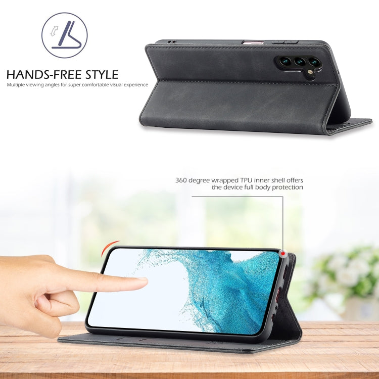 For Samsung Galaxy S23 FE 5G LC.IMEEKE Strong Magnetism Microfiber Leather Phone Case