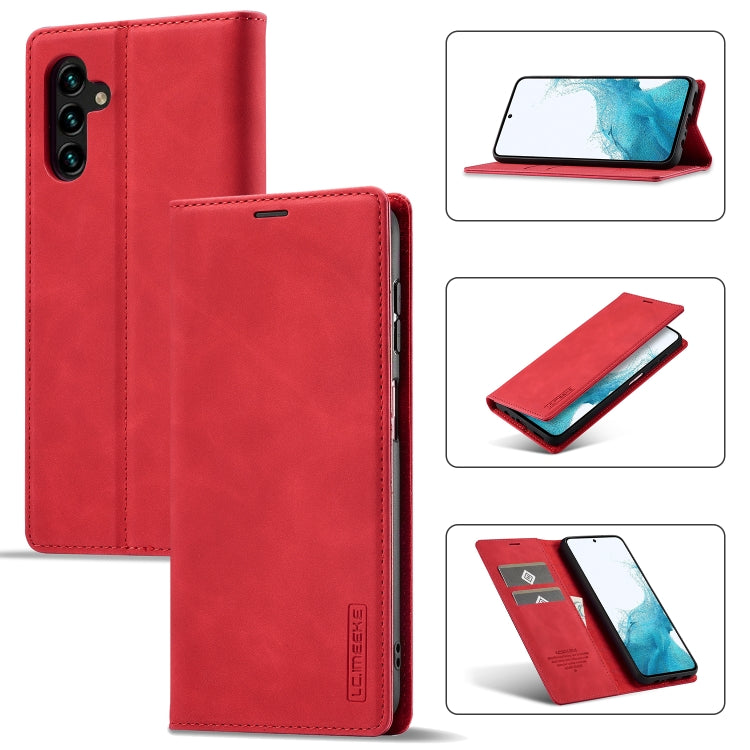 For Samsung Galaxy S23 FE 5G LC.IMEEKE Strong Magnetism Microfiber Leather Phone Case