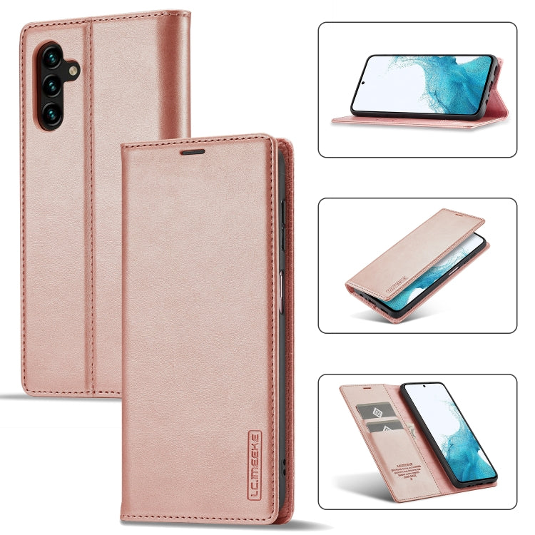 For Samsung Galaxy S23 FE 5G LC.IMEEKE Strong Magnetism Microfiber Leather Phone Case