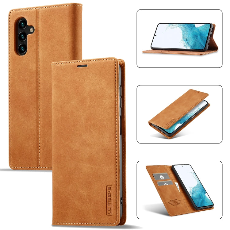 For Samsung Galaxy S23 FE 5G LC.IMEEKE Strong Magnetism Microfiber Leather Phone Case