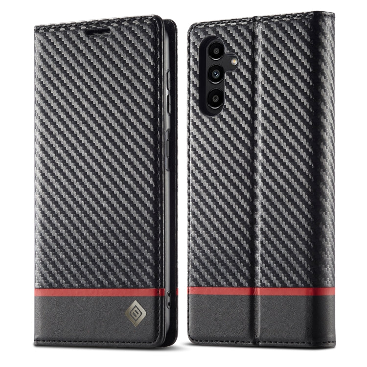 For Samsung Galaxy S23 FE 5G LC.IMEEKE Carbon Fiber Leather Phone Case