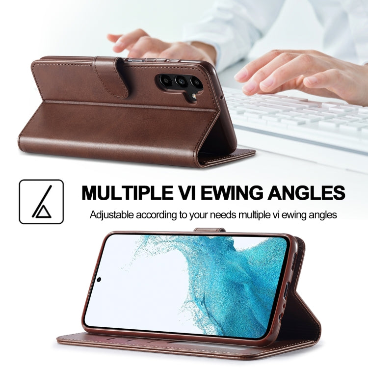 For Samsung Galaxy S23 FE 5G LC.IMEEKE Calf Texture Leather Phone Case