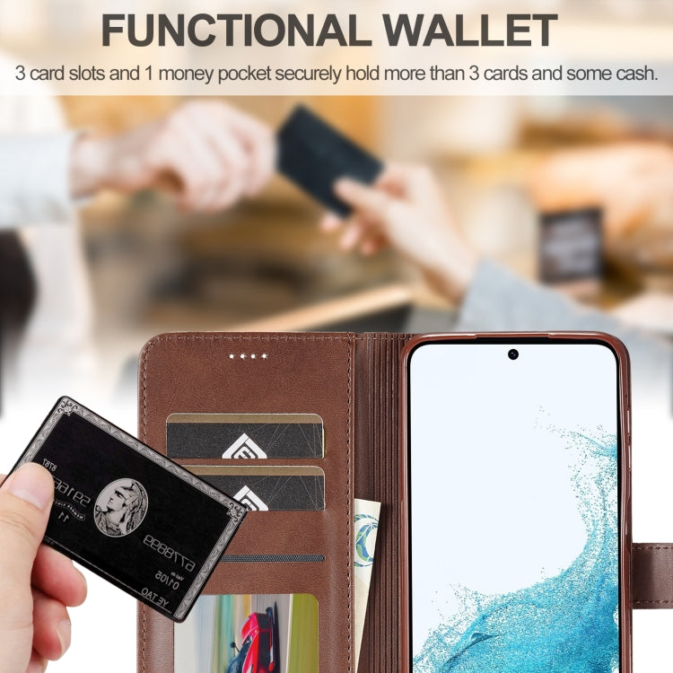 For Samsung Galaxy S23 FE 5G LC.IMEEKE Calf Texture Leather Phone Case