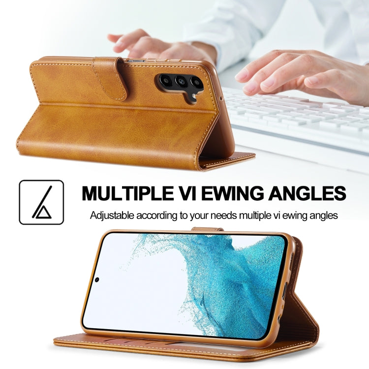 For Samsung Galaxy S23 FE 5G LC.IMEEKE Calf Texture Leather Phone Case